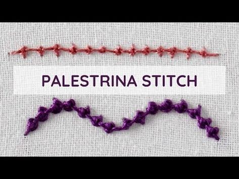 Mastering Palestrina Stitch: A Step-by-Step Hand Embroidery Tutorial - YouTube Palestrina Stitch, Double Knot, Hand Embroidery Videos, Hand Embroidery Tutorial, Embroidery Tutorial, Embroidery Videos, Embroidery Motifs, Hand Work, Embroidery Tutorials