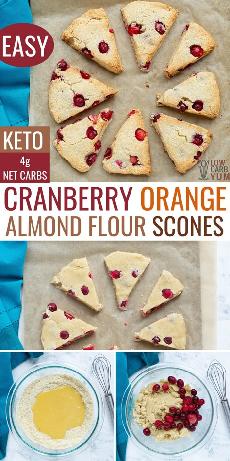 Keto Cranberry, Cranberry Orange Scones, Orange Scones, Keto Diet Breakfast, Low Carb Low Sugar, Diet Breakfast Recipes, Keto Fat, Fat Foods, Low Carb Diet Recipes