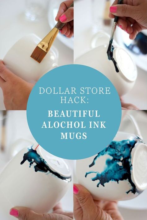 Alcohol Ink Mugs, Diy Mug, Polish Organization, Sharpie Crafts, Store Hacks, Dollar Store Hacks, Astuces Diy, Diy Mugs, Dollar Store Christmas