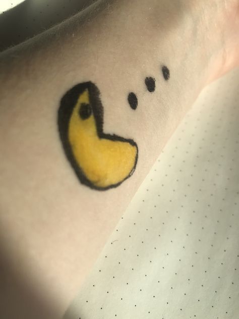 ‘matching Pac-Man tattoos’ Pac Man Tattoo, Man Tattoos, Man Tattoo, Pac Man, Print Tattoos, Paw Print Tattoo, Tattoos For Guys, Paw Print, Tattoos