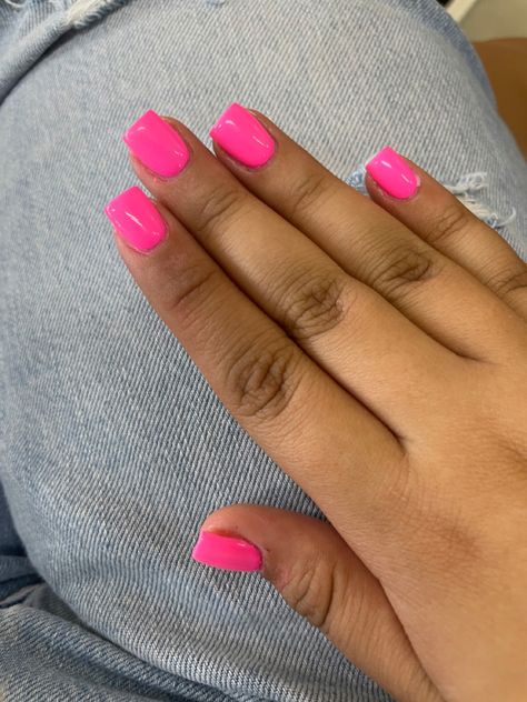 Hot Pink Nails With Design Neon, Hot Pink Square Nails, Chloe Nails, Preppy Nails, Nail Laquer, Hoco Nails, Neon Pink Nails, Overlay Nails, Nail Aesthetic