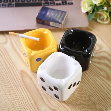 Just found this amazing item on AliExpress. Check it out! $3.12 | 1PC Creative Ceramic Cigarette Ashtray Dice Shaped  Ash Tray Desk Accessories for Home Office Weed Smoker Gift Ceramic Ashtray, Diy Air Dry Clay, Tray Diy, Tanah Liat, Resin Clay, Ash Tray, Diy Pottery, Unique Ceramics, Ashtrays