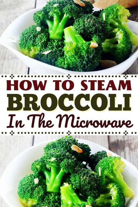 You can steam broccoli in the microwave by cooking it for 4-6 minutes. Learn more about this easy method! Broccoli On The Stove, Broccoli Microwave, How To Steam Broccoli, Steamed Broccoli Recipes, Steam Broccoli, Healthy Kid Friendly Meals, Steam Veggies, Vegetable Prep, Broccoli Recipe