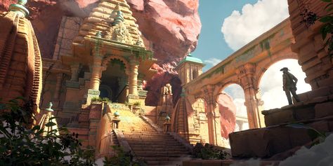 ArtStation - lost temple Lost Temple, Environment Projects, 3d Inspiration, Game Environment, Fantasy City, Assassin’s Creed, Environment Design, Barcelona Cathedral, Mount Rushmore