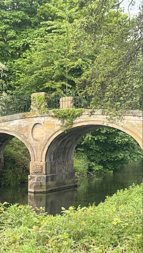 old bridge above river in yorkshire sculpture park Old Park Aesthetic, Small Bridges Over Creek, Bridge Concept Art, River With Bridge, Cobblestone Bridge, Yorkshire Photography, Bridge Aesthetic, Chinese Bridge, Bridge Over River