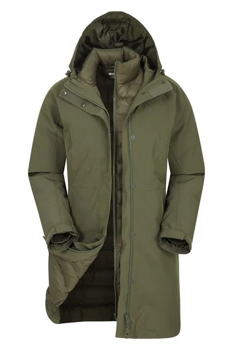 Alaskan Womens Long 3 in 1 Jacket | Mountain Warehouse US Waterproof Jacket Women, 3 In 1 Jacket, Waterproof Rain Jacket, Pass Out, Outer Jacket, Mountain Warehouse, Waterproof Coat, Heavy Rain, Long Jacket