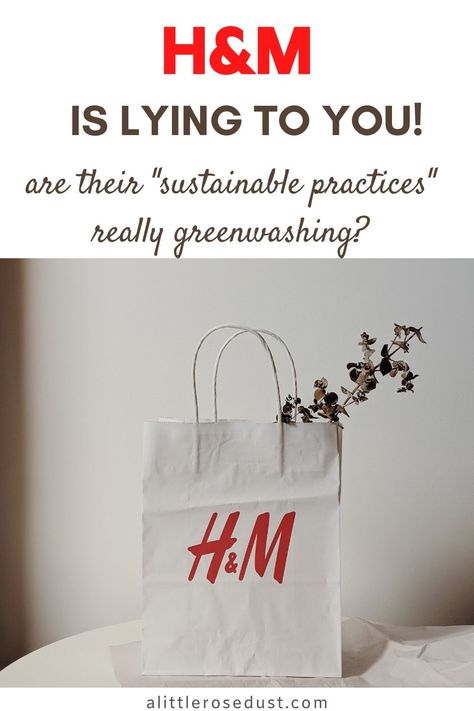 H&M is notourious for their greenwashing practices. They make a lot of claims as to how why they're such a sustainable brand. But thir claims are false and hollow. They are nothing short of a fast-fashion brand that wants your money. Here's why H&M is not a sustainable clothing brand and how they're greenwashing you. Hnm H&m Store, Sustainable Fashion Logo Design, Sustainability Quotes Fashion, Affordable H&m Tank Top, H&m Brand, H&m Collaboration, Fashion Infographic, Fast Fashion Brands, Sustainable Clothing Brands