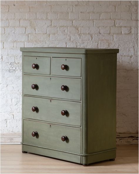 Olive Green Chest Of Drawers, Olive Green Furniture Paint, Chest Of Drawers Flip, Victorian Chest Of Drawers, Sage Green Drawers, Sage Green Chest Of Drawers, Large Chest Of Drawers Bedroom, Green Chest Of Drawers, Olive Green Bedrooms