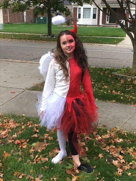 Half Angel Half Devil Costume Diy, Devil Costume Diy, Half Angel Half Devil, Devil Angel, Devil Costume, Kid Parties, Events Photography, Show Outfits, Halloween 2024