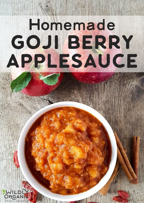 Applesauce Instapot, Berry Applesauce, Goji Berry Recipes, Dried Goji Berries, Applesauce Recipe, Sugar Free Cookies, Homemade Applesauce, Goji Berry, Allergy Friendly Recipes