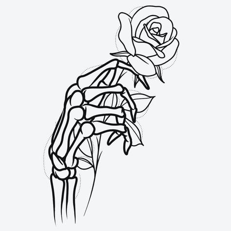 Hand Tattoo Stencil, Skeleton Hand Rose, Rose Tattoo Stencil, Cupcake Tattoos, Rose Hand Tattoo, Hand Rose, Skeleton Hand Tattoo, Tattoo Stencil Outline, Tattoo Stencil