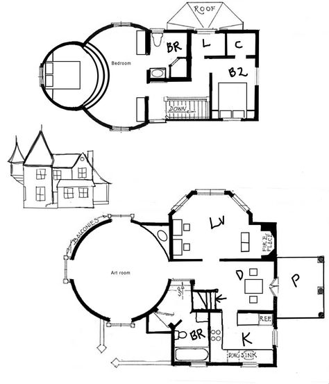 A little tudor manor based off this one https://www.architecturaldesigns.com/house-plans/turreted-tudor-cottage-11605gc House With Turret Home Plans, Library Room Layout Floor Plans, Witch House Blueprint, Whimsical House Floor Plans, Cottage With Turret, Fantasy Cottage Floor Plans, Fantasy House Floor Plans, House Plans With Turret, Witchy Cottage Floor Plan