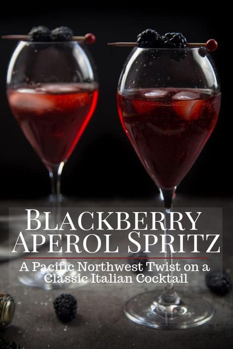 Halloween Aperol Spritz, Blackberry Simple Syrup, Thanksgiving Cocktail Recipes, Aperol Spritz Recipe, Thanksgiving Cocktail, Punch Cocktails, Spritz Recipe, Blackberry Syrup, Gold Drinks