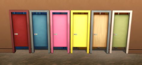 Mod The Sims - [Recolor] Simple Toilet Stall Door Sims Recolor, Toilet Stall, Bathroom Stall Doors, Simple Toilet, Stall Doors, Stall Door, Bathroom Stall, Sims 4 Studio, Russian River