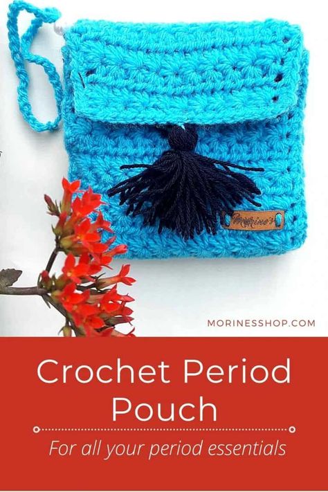 Pad Bag Pattern, Crochet Period Pouch, Crochet Sanitary Pad Pouch, Crochet Projects Gifts, Period Essentials, Period Pouch, Crochet Preemie Hats, Teether Pattern, Crochet Star Stitch