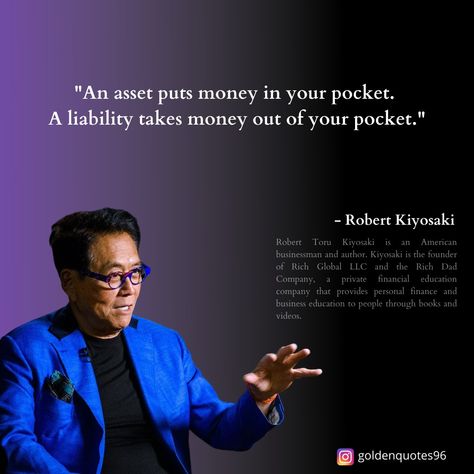 Famous Quotes by Robert  Kiyosaki   | Quotes Motivation #6


Robert Toru Kiyosaki is an American businessman and author. Kiyosaki is the founder of Rich Global LLC and the Rich Dad Company, a private financial education company that provides personal finance and business education to people through books and videos.



#inspiration #motivationalquotes #motivation #motivational #success #successquotes #quotes  #instagram #free
#reading #share #sharemarket
#rich #books #dad #positivity # Financial Education Quotes, Rich Books, Kiyosaki Quotes, Robert Kiyosaki Quotes, Financial Quotes, Motivational Success, Ethiopian Food, Midas Touch, Business Motivational Quotes