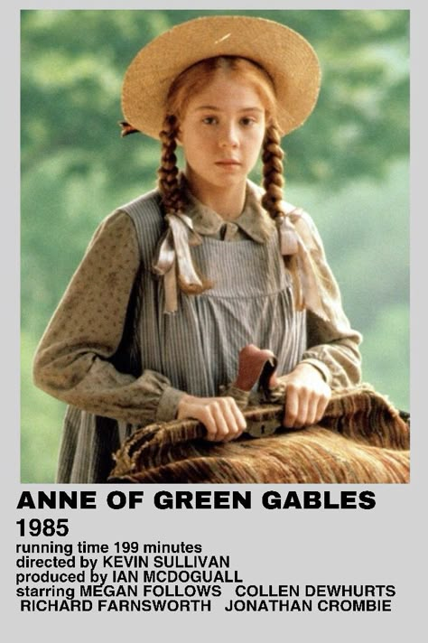 anne of green gables 1985 minimalist polaroid movie poster Anne Of Green Gables 1985, Jonathan Crombie, Ann Of Green Gables, Anne Green, Megan Follows, Anne And Gilbert, Comfort Movies, Anne Shirley, Kindred Spirits