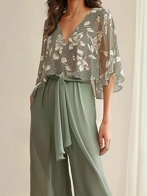 Pantsuit Outfit, Top With Pants, Tie Waist Pants, Casual Summer Tops, Holiday Party Outfit, Evening Dresses Elegant, Suit Set, Casual Sets, Clothing Size Chart