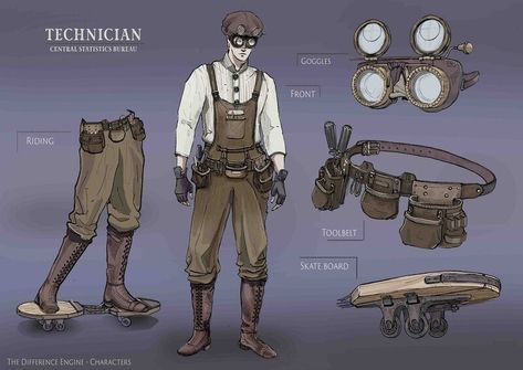 Analytical Engine, Steampunk Character Design, Difference Engine, Steampunk Engineer, Mechanical Machine, Steampunk Mechanic, Charles Babbage, Steampunk Character, Props Design