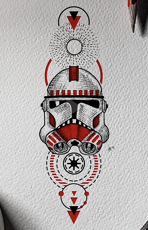 Star Wars Tattoo Sleeve, Small Fish Tattoos, Unique Tattoos For Men, Helmet Tattoo, Star Wars Helmet, Star Wars Canon, Tattoo Outline Drawing, Back Tattoos For Guys, Star Wars Drawings