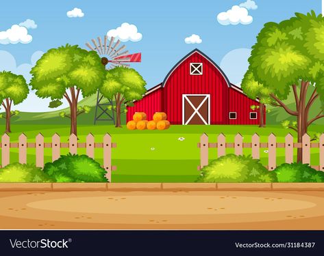 Barn Illustration, Farm Background, Farm Illustration, Farm Cartoon, Farm Entrance, Farm Vector, Quiet Play, Photoshop Backgrounds Free, Kids Background