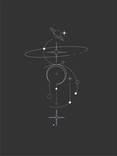 Space Tattoo Minimalist, Cosmo Tattoo Universe, Space Back Tattoo, Minimal Space Tattoo Design, Fine Line Universe Tattoo, Galaxy Line Art, Line Art Space Tattoo, Fine Line Space Tattoo, Fine Line Cosmic Tattoo