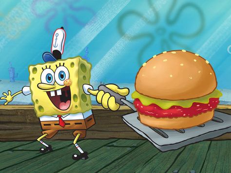 Spongebob Food, Spongebob Iphone Wallpaper, Crabby Patties, Krabby Patty, Tv Theme Songs, Spongebob Cartoon, Spongebob Drawings, Krusty Krab, Spongebob Square