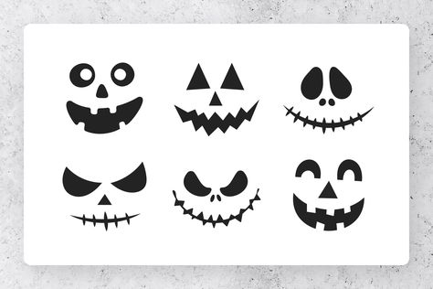 Pumpkin Faces To Draw, Pumpkin Faces Template, Face Svg Free, Halloween Pumpkin Faces, Kindergarten Snacks, Scary Pumpkin Faces, Fall Gourds, Party Illustration, Creepy Pumpkin