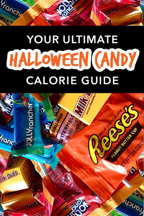 Before you dig into that pile of bite-sized candies, check this sweet-treat calorie guide! It's almost scary how helpful it is... PIN! Calorie List, Low Calorie Candy, Calorie Guide, Under 100 Calories, Popular Candy, Calorie Counter, Classic Candy, Chocolate Candy Bar, Hungry Girl