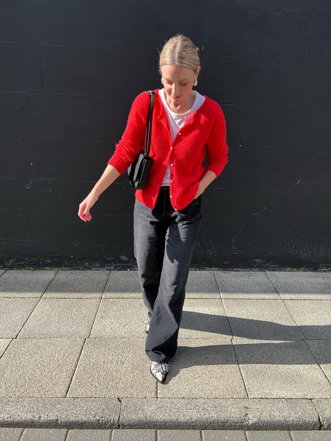 Shop Gaspard Cardigan and other curated products on LTK, the easiest way to shop everything from your favorite creators. Gaspard Cardigan, Cardigan Outfit Aesthetic, Red Top Outfit, Winter Sweater Outfits, Outfit Cardigan, Fashion Influencer, Effortlessly Chic Outfits, City Outfits, Grey Outfit