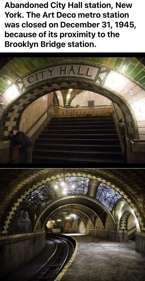 City Hall Nyc, Underground Subway, Abandoned City, Abandoned Cities, Subway Station, Abandoned Mansions, Nyc Subway, City That Never Sleeps, To Infinity And Beyond