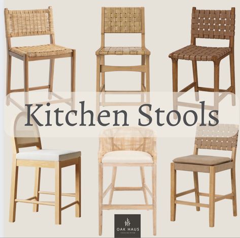 Kitchen Counterstools! Barstools, Counterstools, kitchen stools, island stools, kitchen chairs, rattan barstool, leather stools, light colored barstools, kitchen inspo Follow my shop @Oak.Haus.Collective on the @shop.LTK app to shop this post and get my exclusive app-only content! #liketkit #LTKhome #LTKfamily #LTKstyletip @shop.ltk https://liketk.it/4lchj White Oak Island, Oak Bar Stools, Stools Kitchen, Island Stools, Leather Stool, Oak Island, Wood Bar Stools, Kitchen Inspo, Kitchen Stools