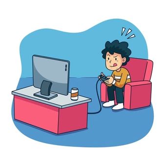 Game console playing game Vectors, Photos and PSD files | Free Download Character Playing Video Games, Someone Playing Video Games, Playing Video Games Drawing, Aa Background, Video Games Drawing, Play Illustration, Games Drawing, Video Game Drawings, About Character