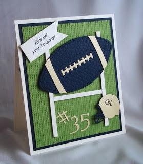 Football Cards For Men, Stampin Up Football Cards, Handmade Football Cards, Masculine Birthday Cards, Birthday Cards For Boys, Hand Made Greeting Cards, Bday Cards, Boy Cards, Football Birthday