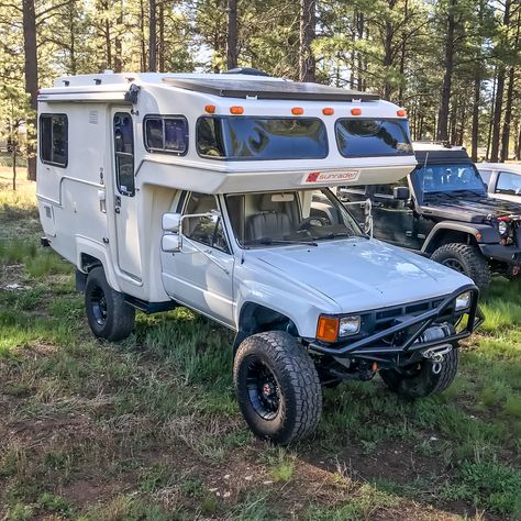 25 Drool-Worthy Off-Road Vehicles From Overland Expo 2019 | GearJunkie Toyota Sunrader, Hilux Camper, Land Rover Defender Pickup, Toyota Motorhome, Toyota Camper, Truck Bed Camping, Bug Out Vehicle, Off Road Camper, Camper Caravan