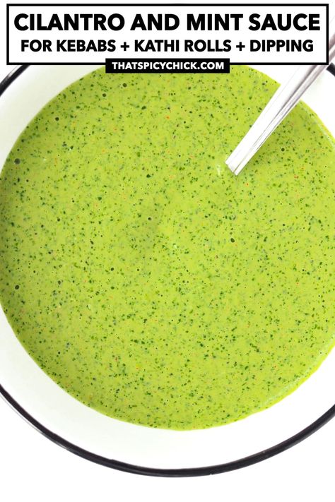 Indian Mint Sauce, Green Sauce Recipe, Mint Yogurt Sauce, Savory Appetizers, Chicke Recipes, Mint Yogurt, Pan Fried Salmon, Cilantro Sauce, Mint Sauce