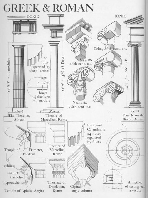 Graphic History of Architecture : Free Download, Borrow, and Streaming : Internet Archive Collums Design, Greek And Roman Architecture, Architecture Greek, Imperiul Roman, History Of Architecture, Architecture Antique, Istoria Artei, Ancient Greek Architecture, Roman Architecture