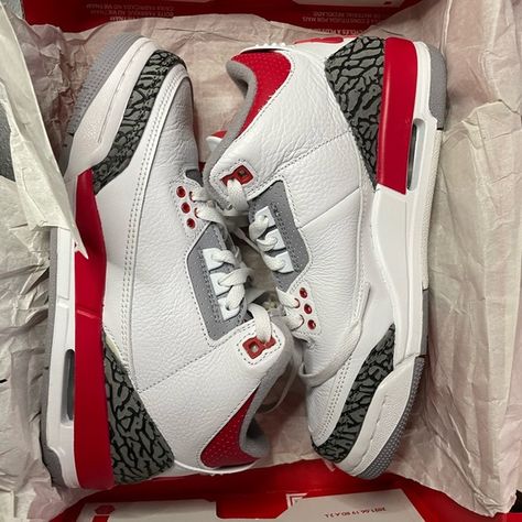 Jordan 3 Fire Red Jordan 3 Retro Fire Red Outfit, Jordan 3 Fire Red Outfit, Jordan 3 Red, Jordan 16, Styling Jordans, Jordan 3s, Cute Online Clothing Stores, Relationship Pics, Bday Wishlist