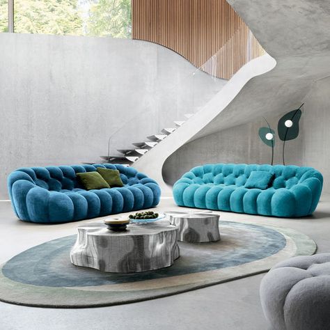 Bubble sofa, design by Sacha Lakic Villa Living Room Design, Bubble Sofa, Customised Sofa, Villa Living Room, Customised Bed, Mini Sofa, Rooftop Design, Bubble Design, Roche Bobois