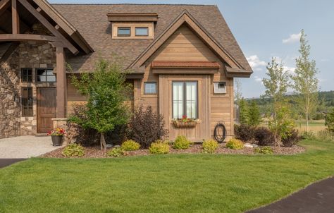 ranchwood™ exteriors for a true western ranch-style home Vertical Siding Ranch House, Vertical Siding On Ranch House, Ranch Elevations, Montana Ranch House Exterior, Montana Farmhouse Exterior, Shiplap Siding, Ranch Style Home, Tongue And Groove, Douglas Fir