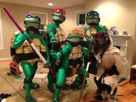 TEENAGE MUTANT NINJA TURTLES Halloween Costumes with Splinter - And they're Homemade! Splinter Costume, Teenage Mutant Ninja Turtles Halloween, Teenage Mutant Ninja Turtles Halloween Costume, Mutant Ninja Turtles Costume, Diy Ninja Turtle Costume, Diy Ninja, Teenage Mutant Ninja Turtles Costume, Ninja Turtles Costume, Most Creative Halloween Costumes