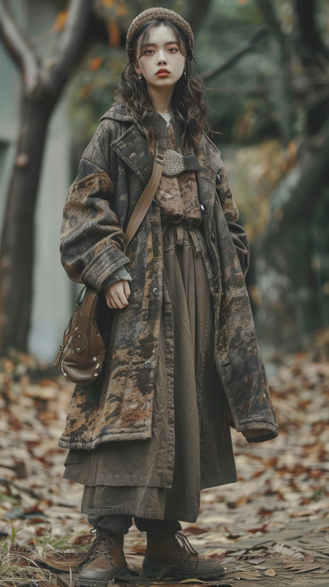 Yaelokre Aesthetic Outfits, Yaelokre Outfit, Evee Cosplay, Nature Outfits Forests, Nature Girl Outfits, Hobo Aesthetic, Yaelokre Oc, Mori Kei Outfits, Scary Forest