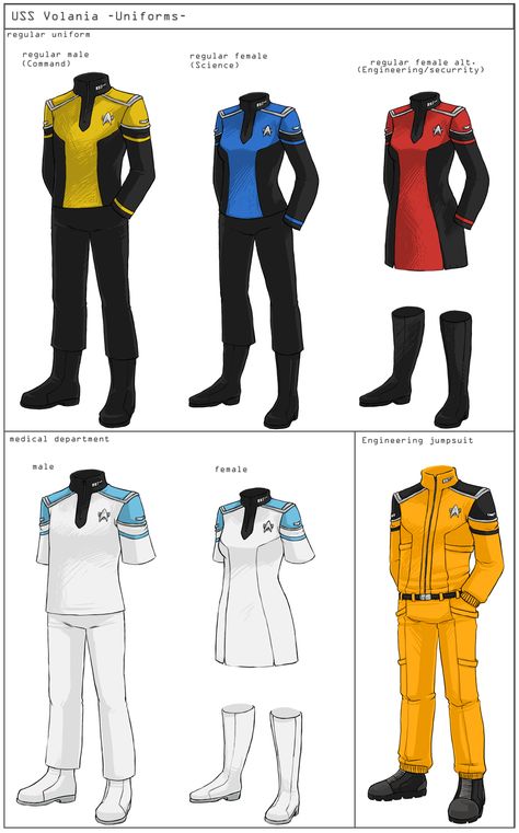 Starfleet Uniform Concept, Space Uniform, Sci Fi Uniform, Trekking Outfit Women, Tactical Suit, Trekking Outfit, Star Trek Data, Star Trek Costume, Star Trek Uniforms