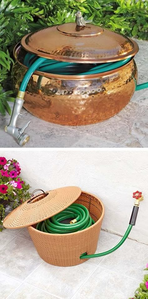 #15. Keep your hose hidden in a hose pot! ~ 17 Impressive Curb Appeal Ideas (cheap and easy!) Cheap Curb Appeal, Easy Curb Appeal Ideas, Improve Curb Appeal, Diy Curb Appeal, Curb Appeal Ideas, Garden Hoses, Diy Outdoor Decor, Have Inspiration, Home Landscaping