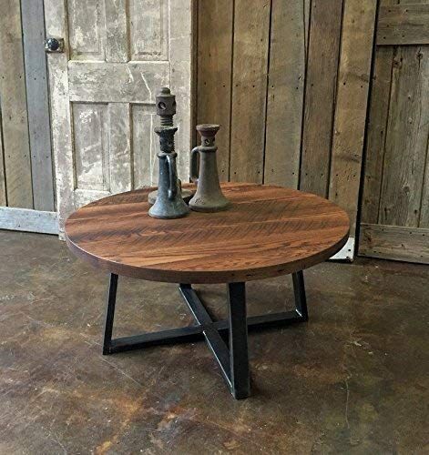 Round Industrial Coffee Table, Industrial Coffee Tables, Stairs Metal, Oak Wood Texture, Reclaimed Coffee Table, Round Wood Table, Mask Photography, Diy Hot Tub, Industrial Coffee