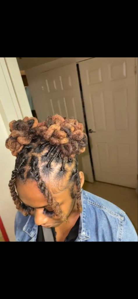 Loc Peddle Bun, Two Loc Buns Styles Updo, Petal Buns On Short Locs, Loc Petal Bun On Short Locs, Pedal Bun On Short Locs, Loc Styles Two Buns, Pedal Loc Bun Styles, Peddle Bun Locs, Loc Flower Bun