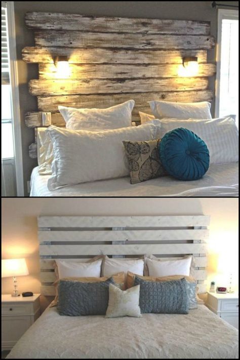 This Pallet Headboard is Made by an Amateur DIYer Who is Just Beginning to Learn Wood Work Pallet Wood Headboard Diy, Diy Pallet Headboard, Pallet Wood Headboard, Pallet Headboard Diy, Diy Wood Headboard, Koti Diy, Pallet Headboard, Pallet Designs, Diy Headboards