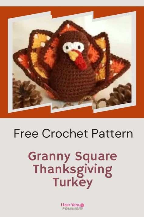 Welcome Mr. Gobble, the crochet granny square turkey, to your Thanksgiving decor! A rewarding project for those with advanced crochet skills. Easy Thanksgiving Crochet Crafts, Crochet Fall Ornaments, Thanksgiving Crochet Turkeys, Harvest Crochet Patterns, Crochet Patterns Thanksgiving, Cornucopia Crochet Pattern, Crochet Pilgrim Pattern Free, Free Crochet Holiday Patterns, Amigurumi Turkey Free Pattern