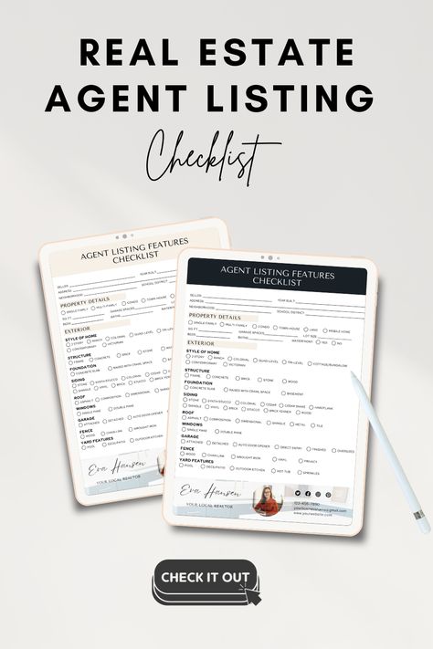 Real Estate Essentials, New Real Estate Agent Checklist, Realtor Organization, Airbnb Decor, Home Realtors, Marketing Checklist, Real Estate Closing Gifts, Real Estate Advertising, Airbnb Rentals