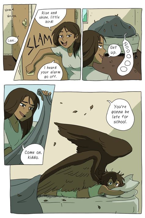 Spread Your Wings :: Pages 0-3 | Tapas Winged People, Bird People, Wings Drawing, Wings Art, Mythical Creatures Art, Cute Comics, Break Free, Creature Art, Comic Strip